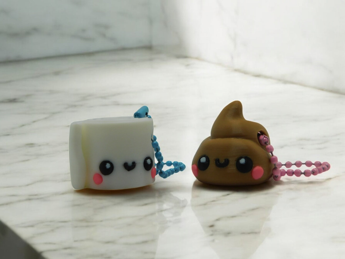 Poo and Toilet Paper keyrings